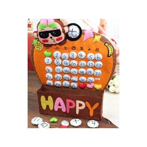 Lovely calendar Fabric Felt kit Non-woven cloth Craft DIY Sewing set Felt Handwork Material DIY needlework supplies