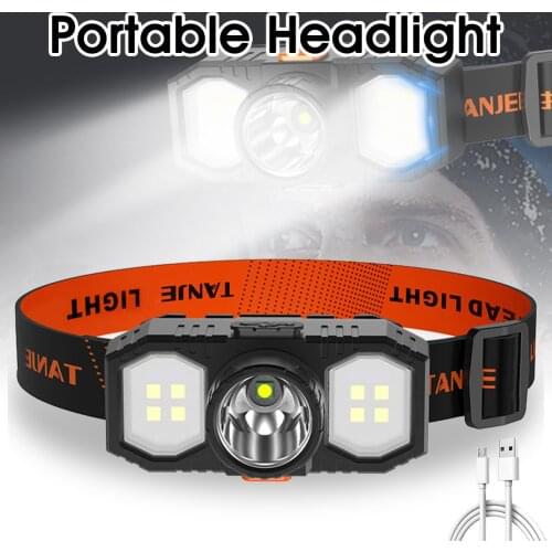 Drop Shipping Portable mini XPE+COB LED Headlamp USB Rechargeable Camping Head lamp headlight flashlight torch Waterproof
