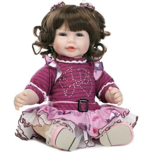 52cm Silicone Bebe Reborn Baby Dolls Handmade Fashion Curly Hair Girl Doll Toys Kids Playmates Birthday Gifts