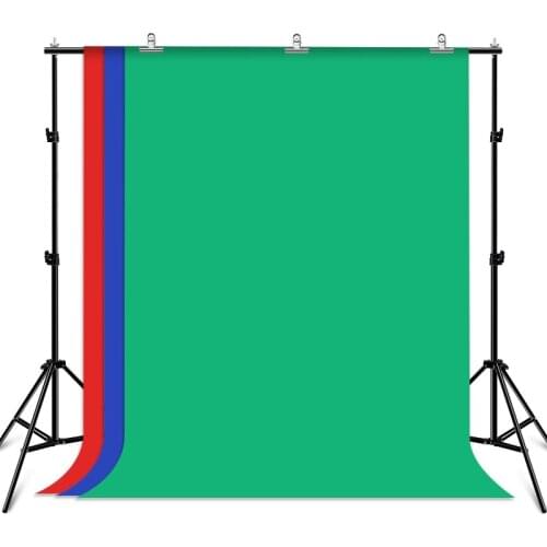 PULUZ 2x2m Photo Studio Background Support Stand Backdrop Crossbar Bracket Kit with Red / Blue / Green Backdrops