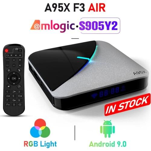 A95X F3 AIR TV Box S905X3 4GB RAM 64GB ROM 5G WIFI BT 4.0 Android 9.0 Set Top Box with 6 RGB Light Media Player Netflix