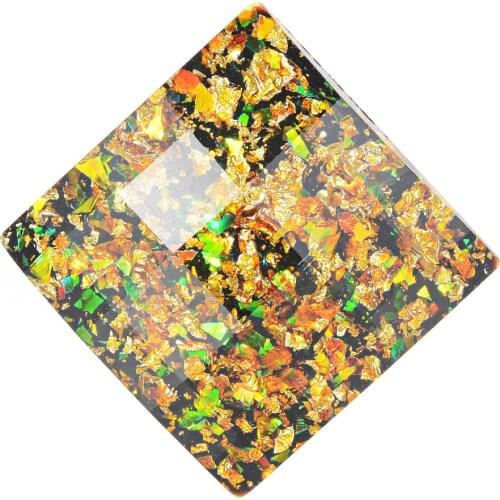 Vocheng Square Resin Ginger Snap button Charms Copper Metal Base 2 Colors 18mm snap button Charms Vn-1964