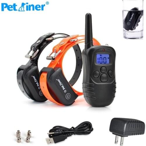 Waterproof Electric Dog Training Collar Large Dog Training Collars 300m Remote Training Shock Collar Bark Dog Collar