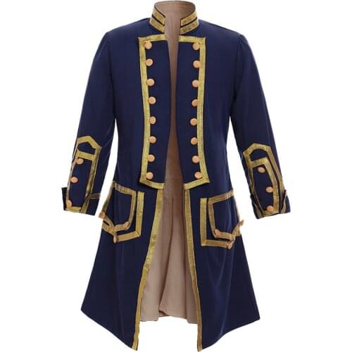 Adult Regency Tailcoat Costume Historical Retro Medieval Tuxedo Coat Colonial Hamilton Military Tailcoat Jacket L320