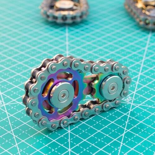 Stainless Steel Sprockets Flywheel Fingertip Gyro Sprockets Chains EDC Metal Toy Gear Gyro Drop Ship Sproket Roadbike Spinner
