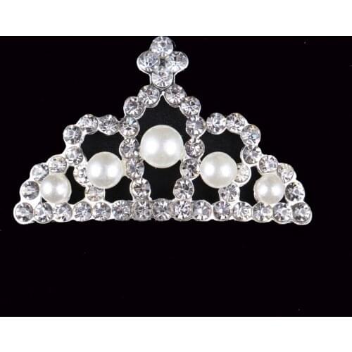 120pcs/lot) Excellent Handmade Crystal Rhinestone Pearl Crown Button Flatback Alloy Pearl Button For Costume/Party Decoration