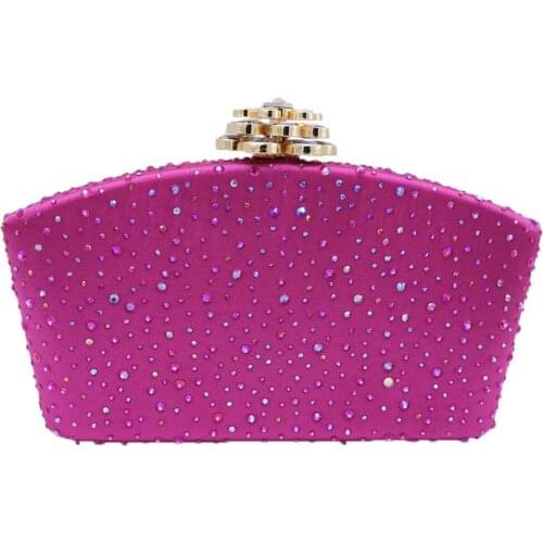 18x11CM Diamond Dinner Bag Rhinestones Clutch Bag Flower Banquet Bag Evening Bag a6690