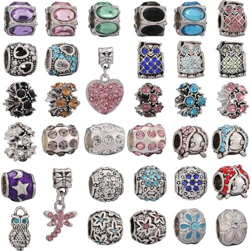 2Pcs/Lot Of Antique Silver-plated Sequins Beaded Heart Pendants Suitable For Making Branded Ladies Bracelet Gifts C4-1