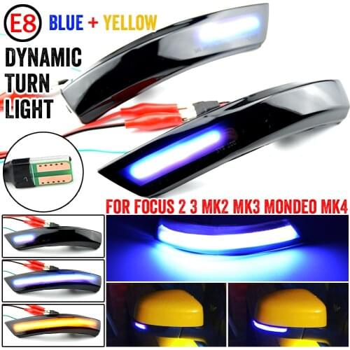 2pcs Flowing Side Wing Rearview Mirror Indicator Blinker For Ford Focus 2 3 Mk2 Mk3 Mondeo Mk4 LED Dynamic Turn Signal Light