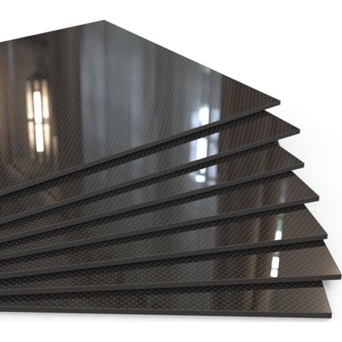 245mm X 300mm Glossy Surface 3K Carbon Fiber Sheet Plate Panel 0.25mm to 2.0mm High Composite Hardness RC Model