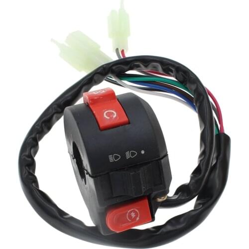 3-Function Handlebar Electric Start Flameout Dimmer Light Button Switch Assembly for 50CC 70CC 90CC 110CC 125CC ATV Quad