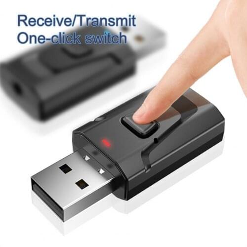 4 In 1 Mini USB Bluetooth Adapter Bluetooth 5.0 Adapter Mini LCD Display AUX Audio USB Adapter Bluetooth Receiver Transmitter