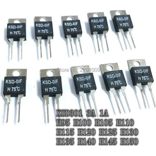 5PCS KSD01F H95 Normally Open Temperature Switch Automatic Closure Smart Switch H100 120C 150 NO TO-220 Temperature IC 110C H115