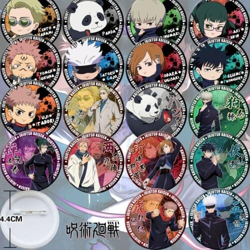 Anime Jujutsu Kaisen Itadori Yuji Gojo Satoru Cartoon Bedge Badge Button Cute Figure Brooch Pin Souvenir Cosplay Props 1Set