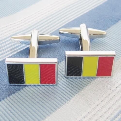 Belgium Flag Cufflink 15 Pairs Wholesale Free Shipping