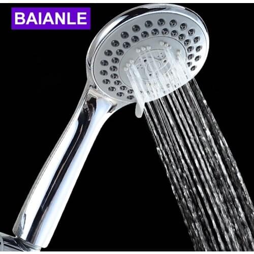 Free Shipping Three-Function ABS Chrome Finish Bathroom Shower Water Saving Shower Head Round Shape Handhold Bath shower