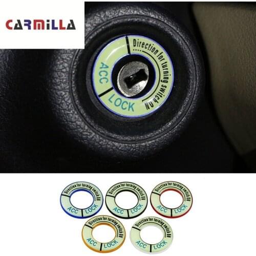 Carmilla Aluminium Alloy Car Ignition Key Ring Cover Decorative Trim Sticker for Peugeot 2008 208 2014 - 2019 Accessories