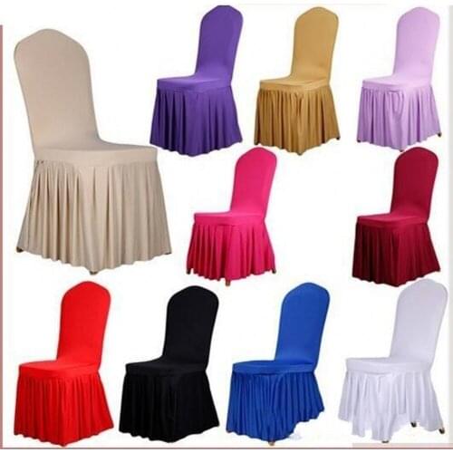 Chair skirt cover Wedding Banquet Chair Protector Slipcover Decor Pleated Skirt Style Chair Covers Elastic Spandex High Quality