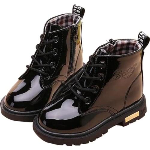 Children shoes spring autumn winter boots for boys girls PU leather shoes baby warm boots kids martin boots waterproof shoes