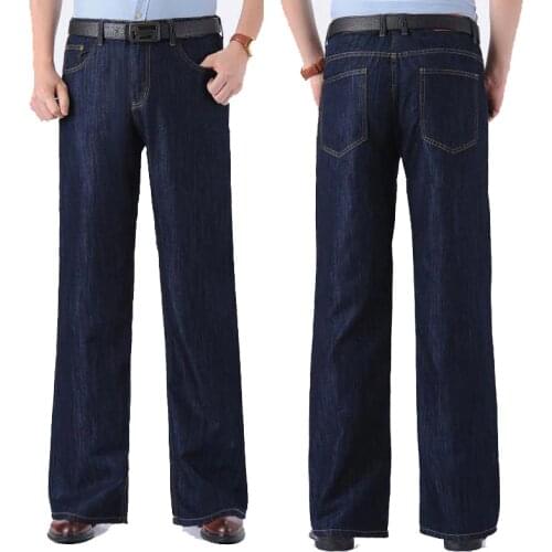 Jeans Men Flare jeans Mens Loose wide-leg pants Mens Straight jeans Big feet Micro-pants Size 28-38 40