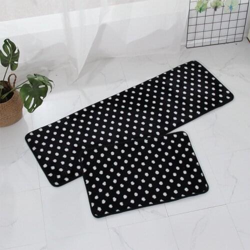 Flannel Two-piece Carpet Rectangle With Dot Water-absorption Non-slip Thick Modern Fashion Bed Side Entrance Shower Room Rugs