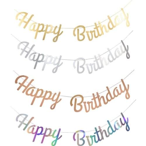Multi Themes Happy Birthday Banner Birthday Party Decorations Photo Booth Happy Bunting Garland Flags Pennant decoration