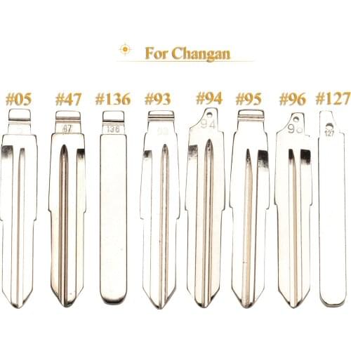 Kutery #05 #47 #136 #93 #94 #95 #96 #127 Replacement Remote Car Key Keyless Emergency Insert Uncut Blade Blank For Changan