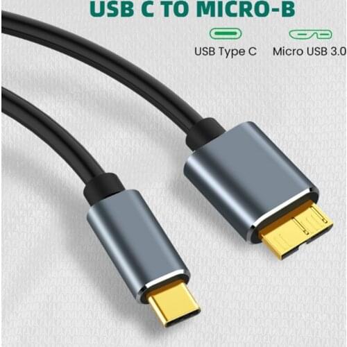 USB C Micro B Cable Micro B USB3.0 Cable Male to Male Data Cable HDD Case SSD Hard Disk Cable for Samsung Seagate WD Hard Drive