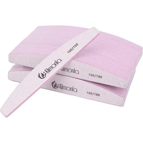 Klimonla 50Pcs/lot Nail File 100/180 Buffer Nail Art Sanding Files Salon Manicure UV Gel Tip Pedicure Tool Lime a ongle Wholesal