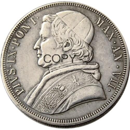 Italy Vatican, Papal States, Scudo (1848 1853 1854) Silver Plated Copy Coins