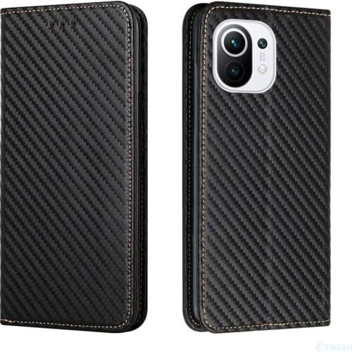 Leather caseFor POCO M3 X3 NFC Luxury Carbon Fiber Phone Case For Xiaomi Mi 11 10T Note10 Lite Pro 5G Note 10 Cover Card Slot Fl