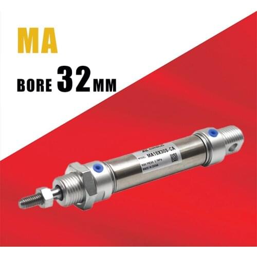 MA32 mini air cylinder magnet rod stainless double acting air pneumatic cylinder piston 32mm rod cylinder stainless steel