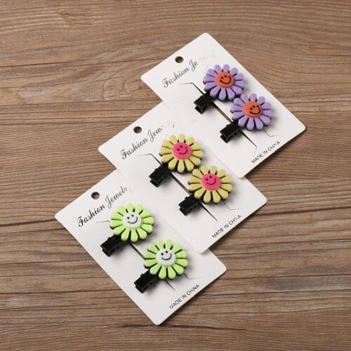 XIMA 1Pair Lovely Flower Hair Clip Floral Mini Hairpins Girls Hair Accessories Cute Barrettes