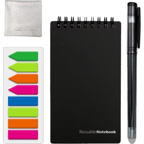 Reusable Smart Notebook B7 Mini Erasable Pen Holder Sticker Sketchbook Spiral Planner Portable Office School Study Accessories