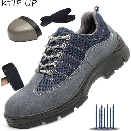 Fashion Casual Anti-smash Stab-resistant Steel Toe Safety Shoes Men Outdoor Breathable Work Shoes Indestructible Shoes