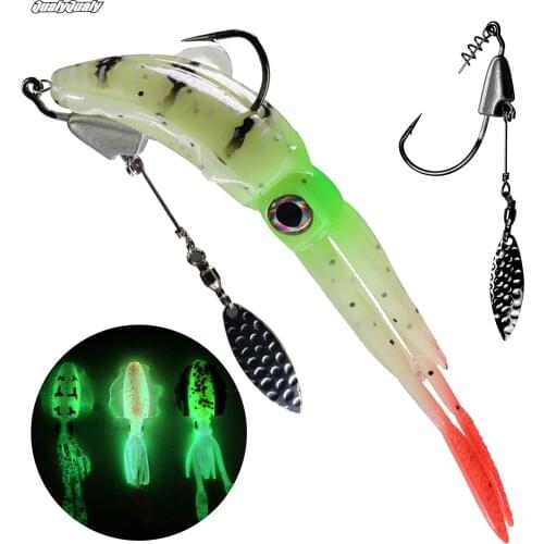 Fishing Soft Lure 29g 15.7cm Luminous/UV Squid Jig Fishing Lures Octopus For Sea Fishing Wobbler Bait