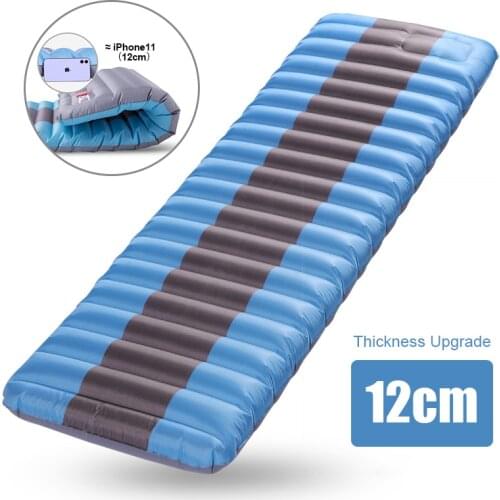 Moisture-Proof Camping Mat 12cm Thickness Inflatable Mattress Outdoor Single Mattress Picnic Mat Foot Press Inflatable Mattress