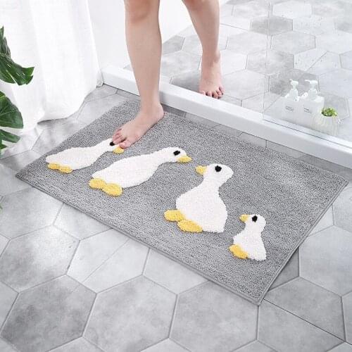 Duckling Door Mat Bathroom Kitchen Absorbent Non-Slip Mat Nordic Carpet Area Rugs Cartoon Floor Mat Home Entrance Doormat Pad