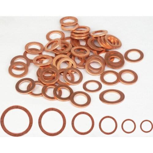 Various Sizes New Flat Washer Copper Crush Washers Gasket Seal Ring For Boat