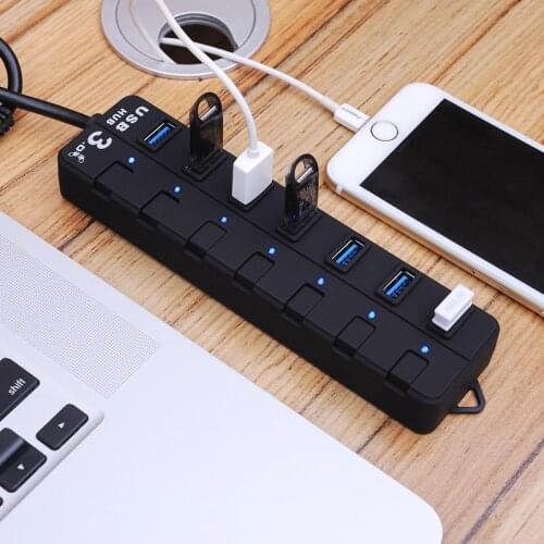 OHANEE car USB charger type-C Hub 3.0 4 Ports High Speed outlet 5Gbps car usb Splitter 4 In 1 socket