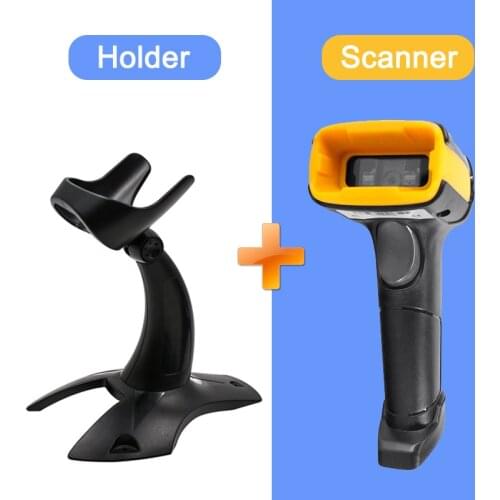 Portable Handheld Barcode Scanner 1D 2D QR Code Wired Wireless 2.4G USB Connection PDF417 POS Terminal with Stand Holder