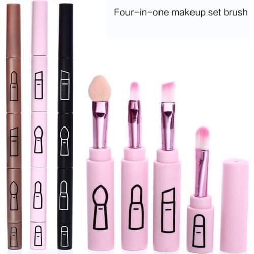 4 in 1 Professional Tool Portable Retractable Makeup Brush For Lip Eyeliner Eye Shadow Eyeliner Brush Cosmetic Tools