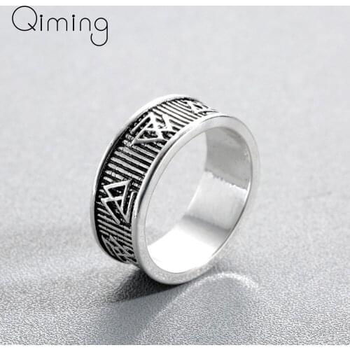 Norse Valknut Viking Triangle Rings Men Geometric Pendant Couple Party Gift Girls Women Punk Ring Bague