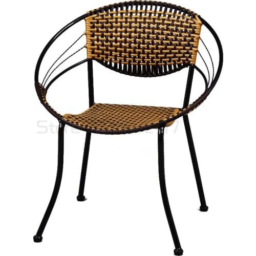 Table and chair adult single basket chair rattan chair three piece set Teng chair simple leisure rattan furniture