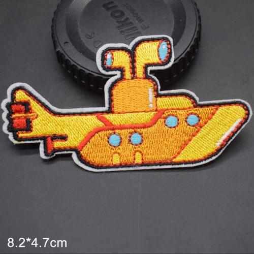 Yellow Boat Submarine Iron On Embroidered Clothes Patches For Clothing Stickers Garment Wholesale