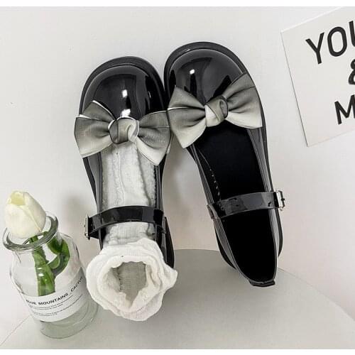 Women Princess Bow Leather Shoes British Style Japanese Jk Uniform Short Boots Retro College Lolita Cute Tea Party Single Shoes