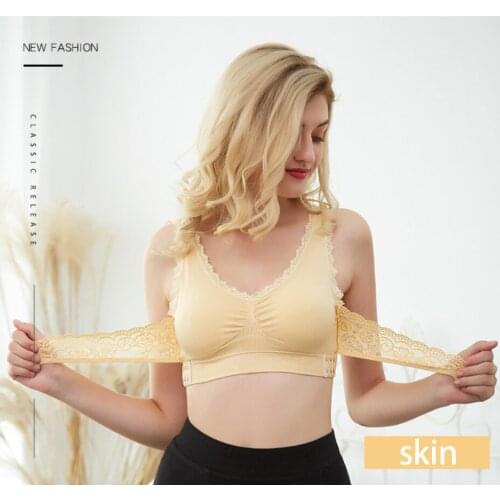 M-3XL Biancheria Intima Delle Donne Sexy Della Biancheria Del Merletto di Colore Solido Croce Fibbia Laterale Wireless Push up T