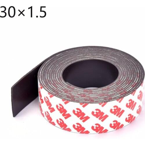 1Meters self Adhesive Flexible Magnetic Strip 1M Rubber Magnet Tape width 30mm thickness 1.5mm