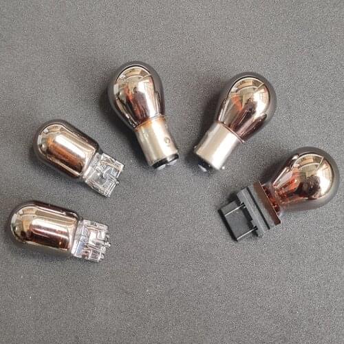 2pcs 1156 12V PY21W Silver Chrome Bulb Vision Turning Signal Halogen Bulbs BAU15S 1157 7440 7443 3157 AMBER RED