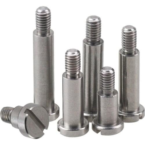 2pcs M4 stainless steel Slotted shoulder screws shaft scapular plug screw equal height bolt bar diameter 5mm 4mm-40mm long